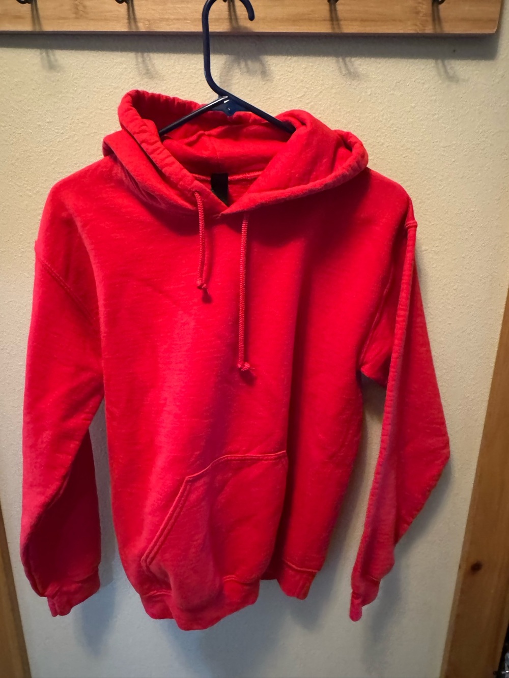 Red Gender Neutral Pullover Hoodie Sweatshirt
